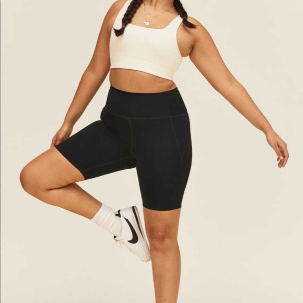 Girlfriend Collective HiRise Black Biker Short